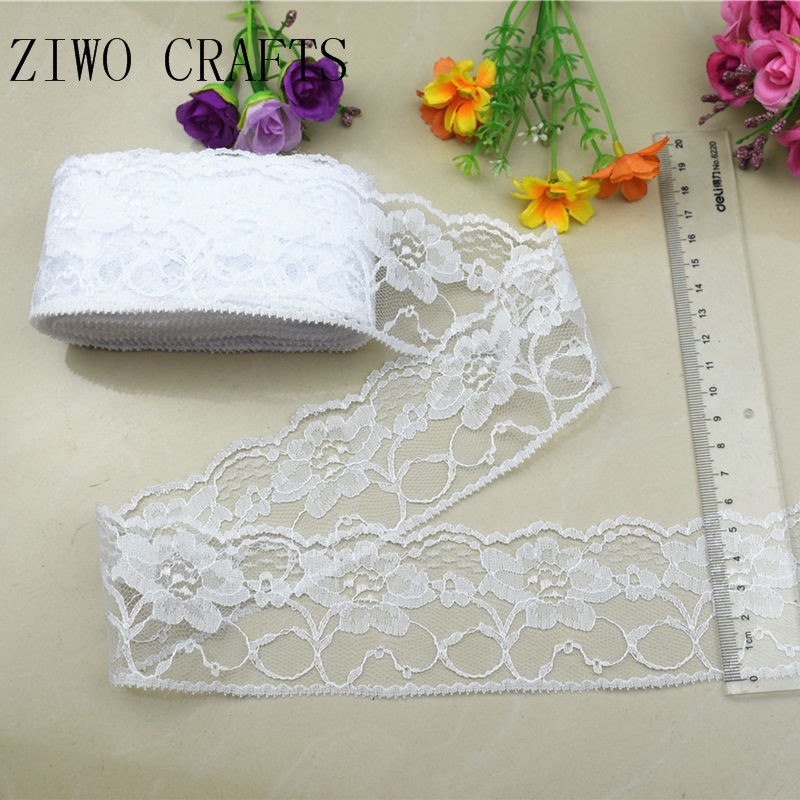 2018 Global Hot Sale 10 yards beautiful white lace ribbon European lace fabric lace sew embroidery dress accessories