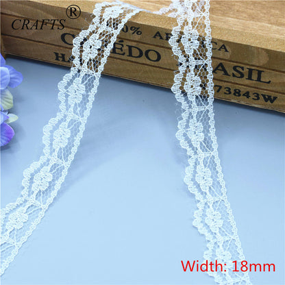 2018 Global Hot Sale 10 yards beautiful white lace ribbon European lace fabric lace sew embroidery dress accessories