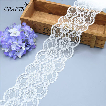 2018 Global Hot Sale 10 yards beautiful white lace ribbon European lace fabric lace sew embroidery dress accessories