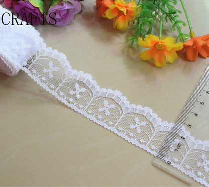 2018 Global Hot Sale 10 yards beautiful white lace ribbon European lace fabric lace sew embroidery dress accessories