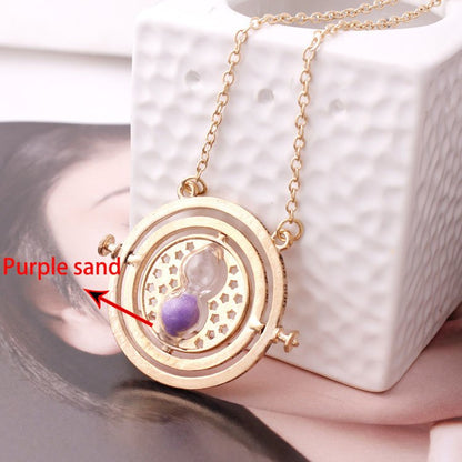 2018 Hot Selling Harry necklace time turner necklace hourglass Potter Necklace Hermione Granger Rotating Spins