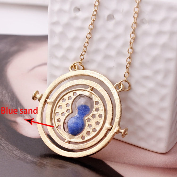 2018 Hot Selling Harry necklace time turner necklace hourglass Potter Necklace Hermione Granger Rotating Spins