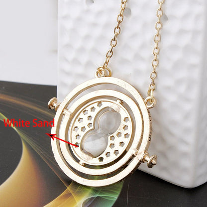 2018 Hot Selling Harry necklace time turner necklace hourglass Potter Necklace Hermione Granger Rotating Spins