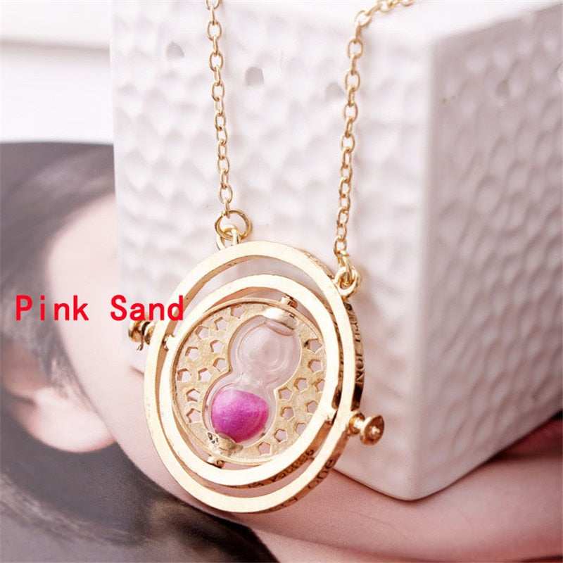 2018 Hot Selling Harry necklace time turner necklace hourglass Potter Necklace Hermione Granger Rotating Spins