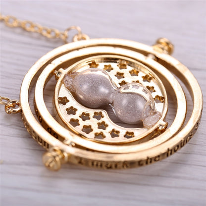 2018 Hot Selling Harry necklace time turner necklace hourglass Potter Necklace Hermione Granger Rotating Spins