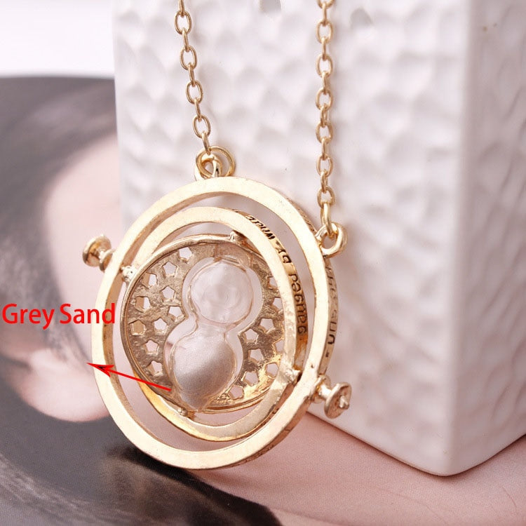 2018 Hot Selling Harry necklace time turner necklace hourglass Potter Necklace Hermione Granger Rotating Spins