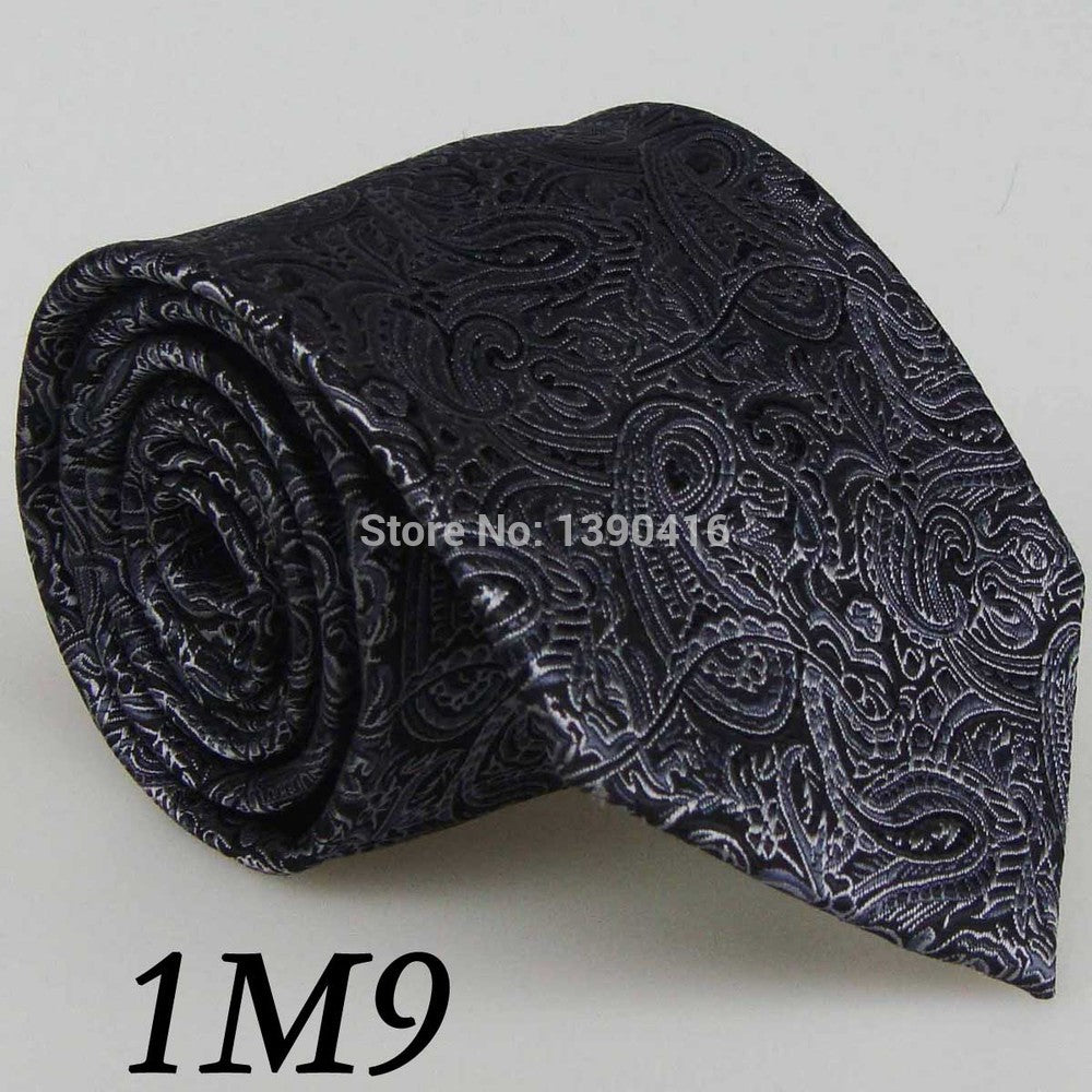 2018 Latest Style Men's Designer Tie Border Black/Silver Paisley Design/Boda/Vestidos/Casual Dress/Groom Bestman Necktie For Men