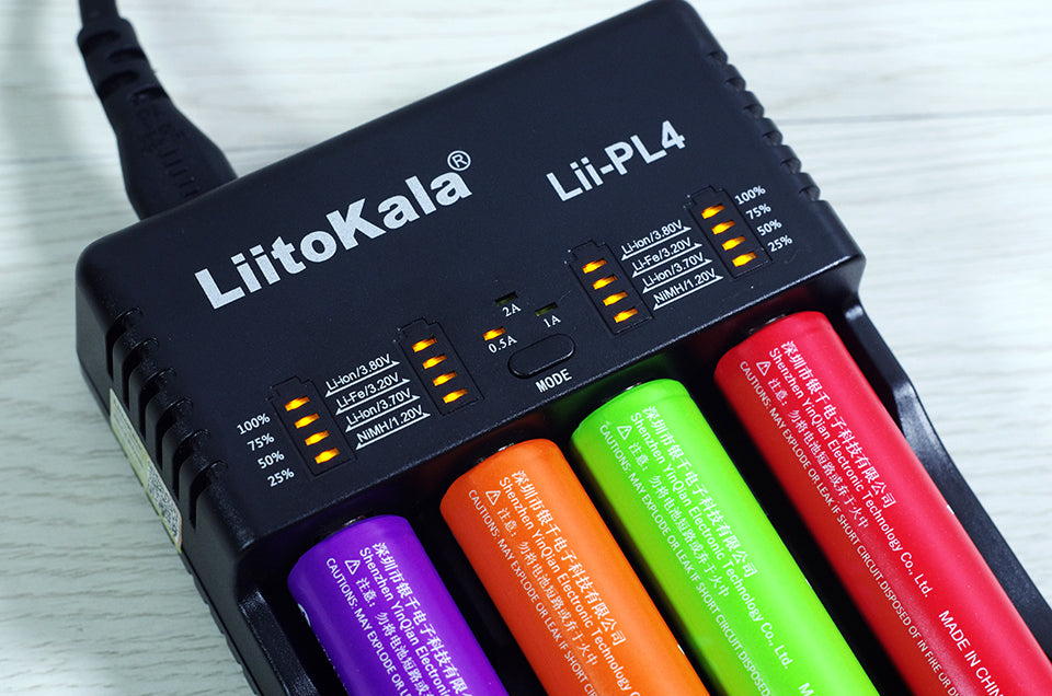 2018 LiitoKala Lii-PL4 18650 Battery 21700 26650 18350 AA AAA Fast Charger Li-Ion 4.2V/4.35V Lithium Iron 3.6V and NiMH/Cd 1.2V