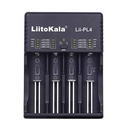 2018 LiitoKala Lii-PL4 18650 Battery 21700 26650 18350 AA AAA Fast Charger Li-Ion 4.2V/4.35V Lithium Iron 3.6V and NiMH/Cd 1.2V