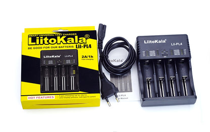 2018 LiitoKala Lii-PL4 18650 Battery 21700 26650 18350 AA AAA Fast Charger Li-Ion 4.2V/4.35V Lithium Iron 3.6V and NiMH/Cd 1.2V