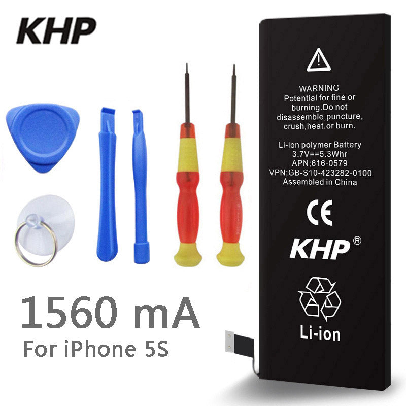 2018 New 100% Original KHP Phone Battery For iphone 5S Real Capacity 1560mAh With Machine Tools Kit Mobile Batteries 0 Cycle