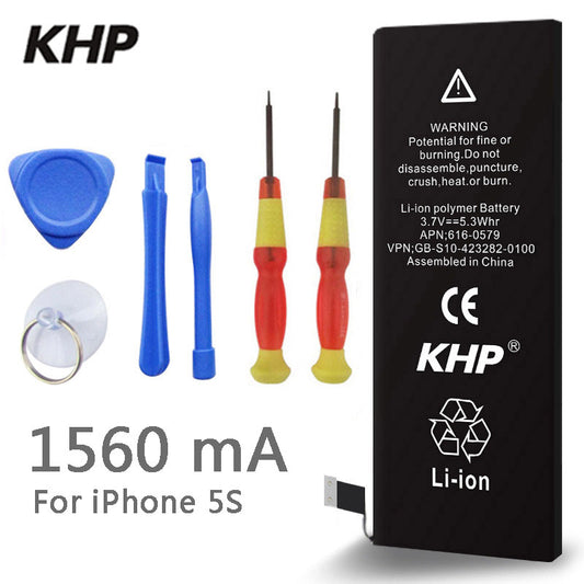 2018 New 100% Original KHP Phone Battery For iphone 5S Real Capacity 1560mAh With Machine Tools Kit Mobile Batteries 0 Cycle