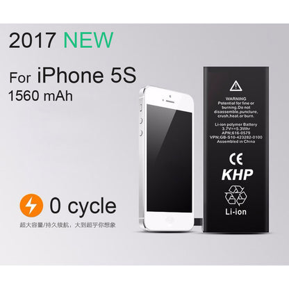 2018 New 100% Original KHP Phone Battery For iphone 5S Real Capacity 1560mAh With Machine Tools Kit Mobile Batteries 0 Cycle