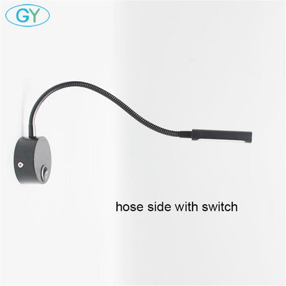 2018 New 3W LED Hoses Wall Lamp Flexible Home Hotel Bedside Reading Wall Light 3000K 4000K 6000K picture lamps with switch