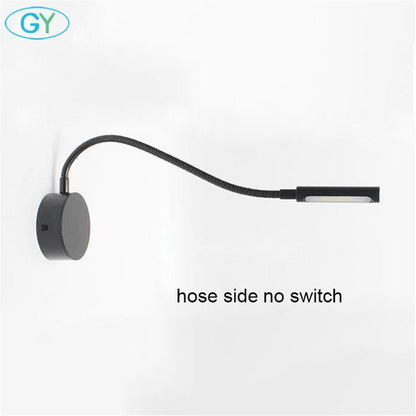 2018 New 3W LED Hoses Wall Lamp Flexible Home Hotel Bedside Reading Wall Light 3000K 4000K 6000K picture lamps with switch