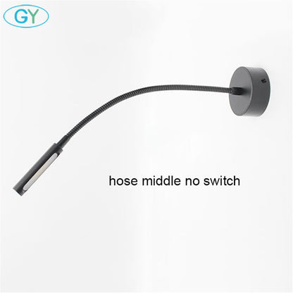 2018 New 3W LED Hoses Wall Lamp Flexible Home Hotel Bedside Reading Wall Light 3000K 4000K 6000K picture lamps with switch