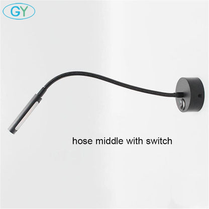 2018 New 3W LED Hoses Wall Lamp Flexible Home Hotel Bedside Reading Wall Light 3000K 4000K 6000K picture lamps with switch