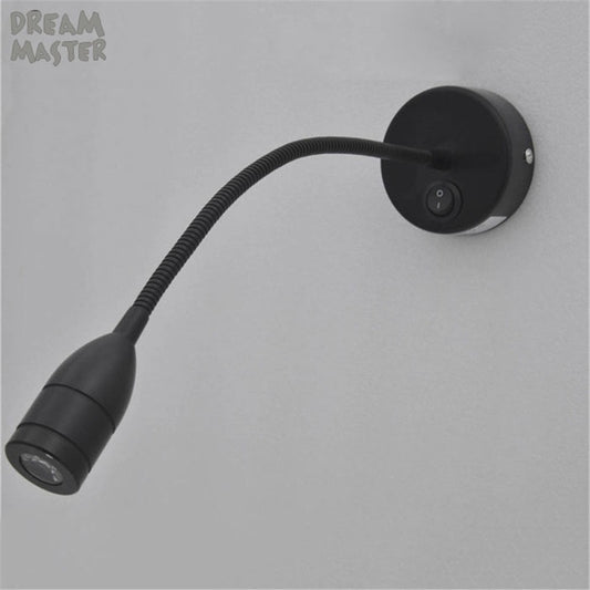 2018 New Black LED bedside reading light 3W LED wall lamp sconce modern led wall lamp flexible bed room lighting luz muro