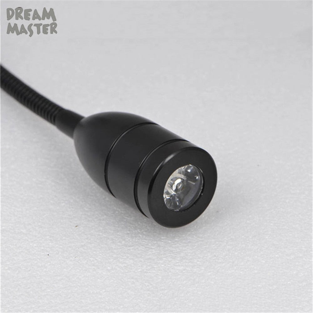 2018 New Black LED bedside reading light 3W LED wall lamp sconce modern led wall lamp flexible bed room lighting luz muro