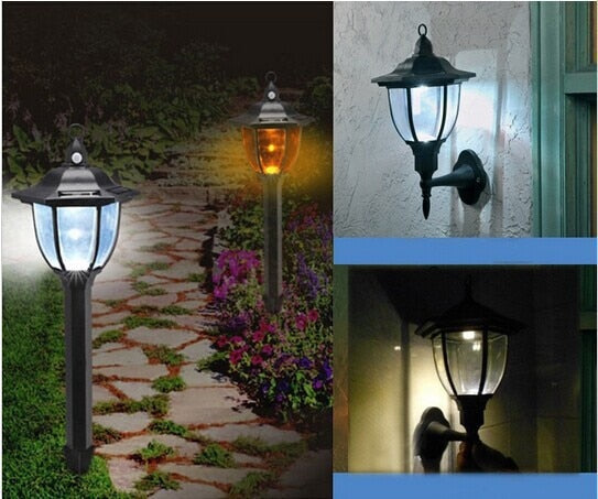 2018 New Outdoor 4 LED Solar wall light lamp 100 % solar power Palace design solar garden light