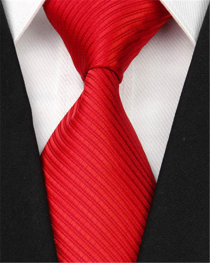 2018 New Wide Silk Ties for Men Striped Solid 10cm Men's Neckties Business Red Wedding Suit Neck Tie Black White Blue Gravatas