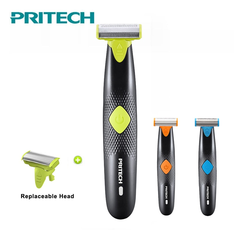 2018 PRITECH One Blade Electric Shavers For Men Face Body Underarm Hair Remover Shaving Machine Beard Trimmer Portable Razors