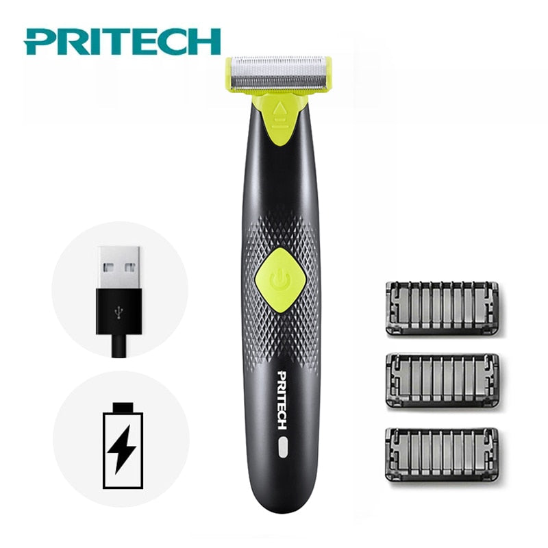 2018 PRITECH One Blade Electric Shavers For Men Face Body Underarm Hair Remover Shaving Machine Beard Trimmer Portable Razors