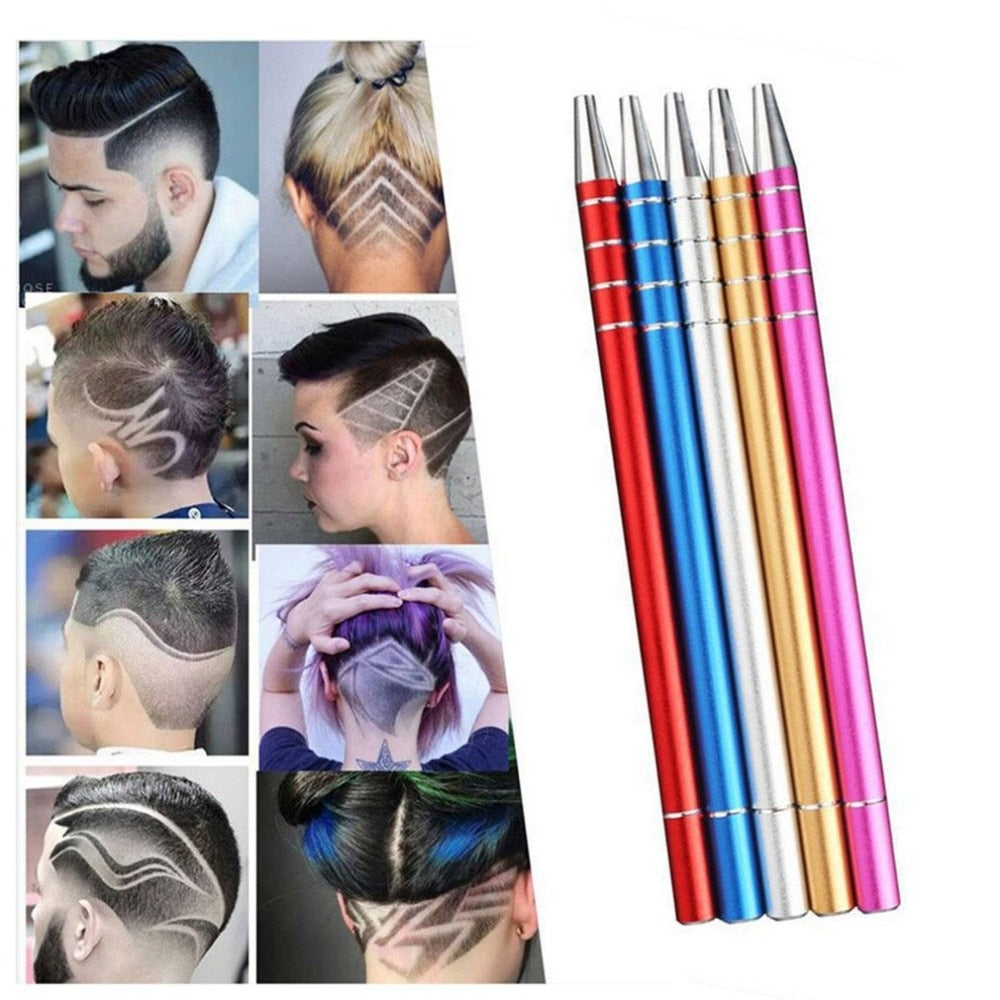 2018 Professional Salon Hair Trimmer Hair Engraving Pen Hair Styling Tool Stainless Steel Shavings Razor Eyebrows Tweezers Set