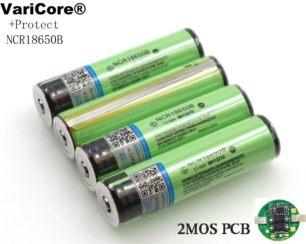 2018 Protected Original 18650 NCR18650B 3400mAh Rechargeable Li-lon battery with PCB 3.7V For Flashlight