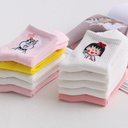 2018 Spring Summer  High Quality Cute Funny Harajuku Cartoon Women Socks Animals Pattern Casual Cotton Short Socks for female