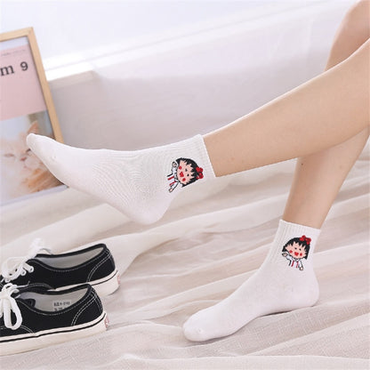 2018 Spring Summer  High Quality Cute Funny Harajuku Cartoon Women Socks Animals Pattern Casual Cotton Short Socks for female