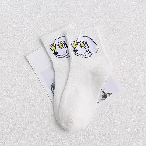 2018 Spring Summer  High Quality Cute Funny Harajuku Cartoon Women Socks Animals Pattern Casual Cotton Short Socks for female