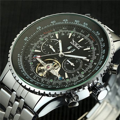 2018 Watches Men Stainless Steel Mechanical Watches Self-Wind Wristwatch Automatic Tourbillon Watch Relogio Masculino