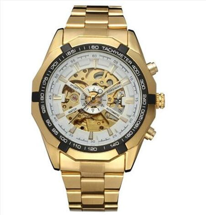 2018 Winner Luxury Sport Designer Gold Skeleton Mechanical Watch Men Alloy Male Clock Wristwatches Relogio Masculino