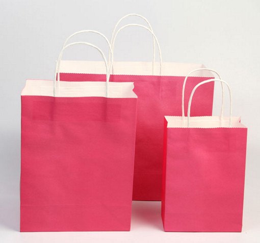 2018 new arrival Kraft shopping paper bags/ gift  bags/ grocery handle bags accept print logo