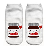 2018 new funny 3d print socks cute 3D white "nutella" Character Unisex Socks Hot women Mujer unisex Fashion Sox cartoon cat sox