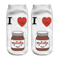 2018 new funny 3d print socks cute 3D white "nutella" Character Unisex Socks Hot women Mujer unisex Fashion Sox cartoon cat sox