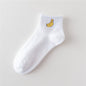 2018 new spring summer art fresh fruit boat socks white comfortable cotton socks