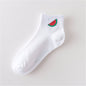 2018 new spring summer art fresh fruit boat socks white comfortable cotton socks