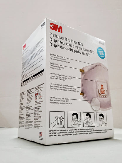 3M 8511 Dust Mask PM 2.5 Anti-fog Particulate Valved Respirator Anti influenza Breathing Valve Adult N95 Safety Dustproof Masks. CURBSIDE PICK UP AVAILABLE