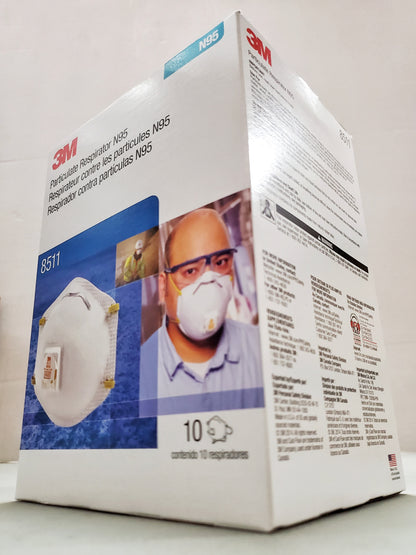 3M 8511 Dust Mask PM 2.5 Anti-fog Particulate Valved Respirator Anti influenza Breathing Valve Adult N95 Safety Dustproof Masks. CURBSIDE PICK UP AVAILABLE