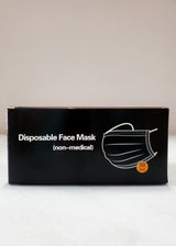 MASK 3 PLY Ear loop Black (NON-MEDICAL) NOIR MASQUE FACIAL JETABLE (50PCS) BLACK DISPOSABLE FACE. CURBSIDE PICK UP AVAILABLE