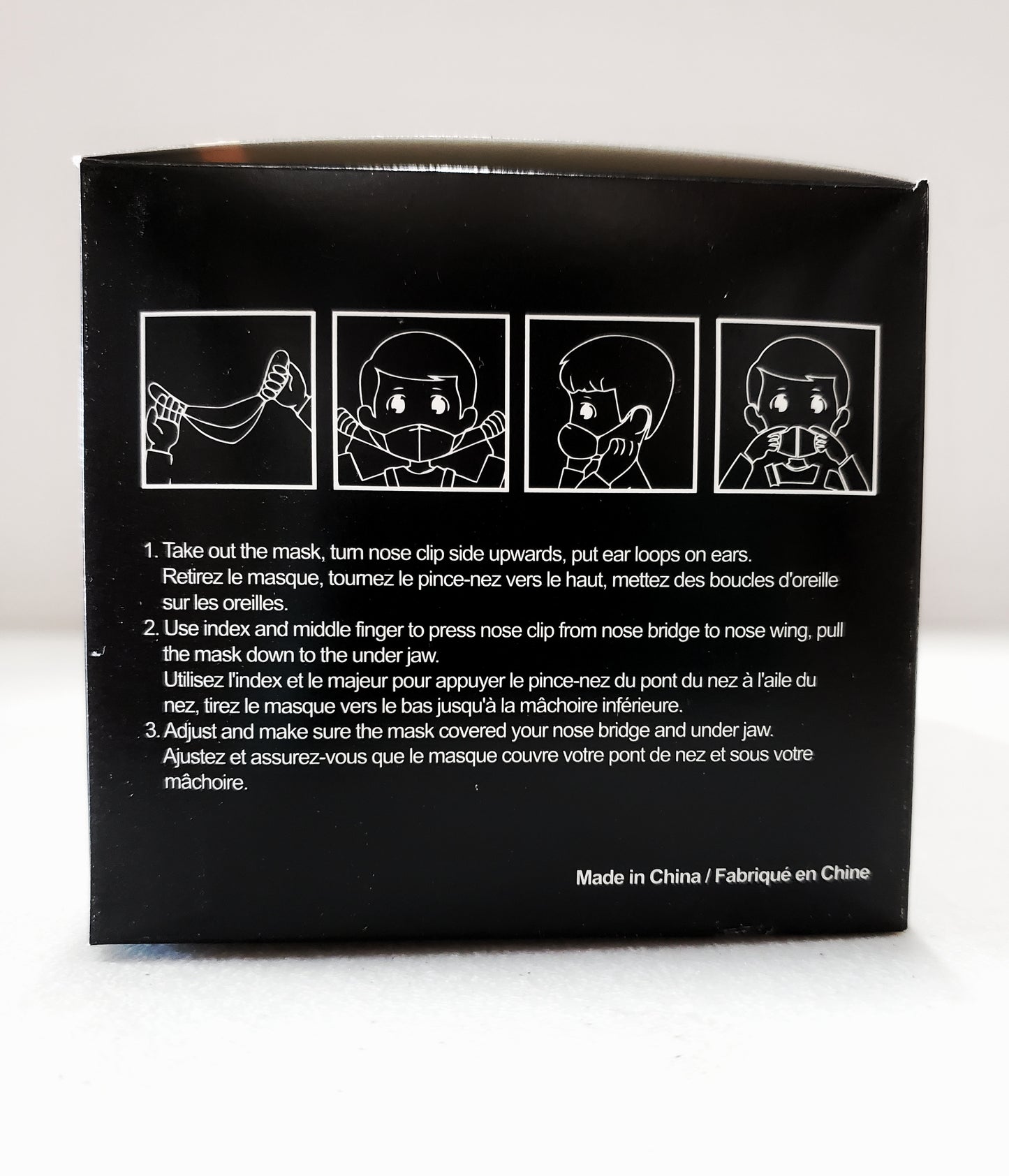 MASK 3 PLY Ear loop Black (NON-MEDICAL) NOIR MASQUE FACIAL JETABLE (50PCS) BLACK DISPOSABLE FACE. CURBSIDE PICK UP AVAILABLE