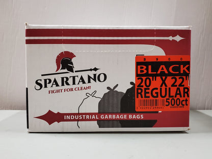 20 x 22 Black Regular Garbage Bags 500/cs. CURBSIDE PICK UP AVAILABLE