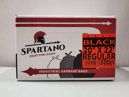 20 x 22 Black Regular Garbage Bags 500/cs. CURBSIDE PICK UP AVAILABLE