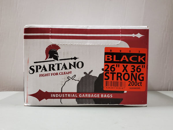 26 x 36 Black Strong Garbage Bags 200/cs. CURBSIDE PICK UP AVAILABLE