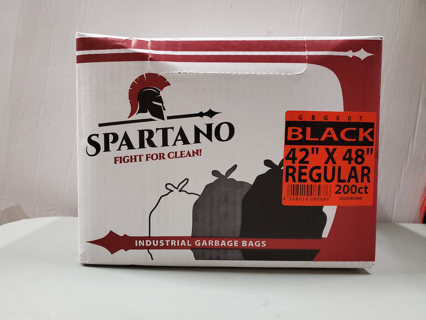 42 x 48 Black Regular Garbage Bags 200/cs. Brand Spartano