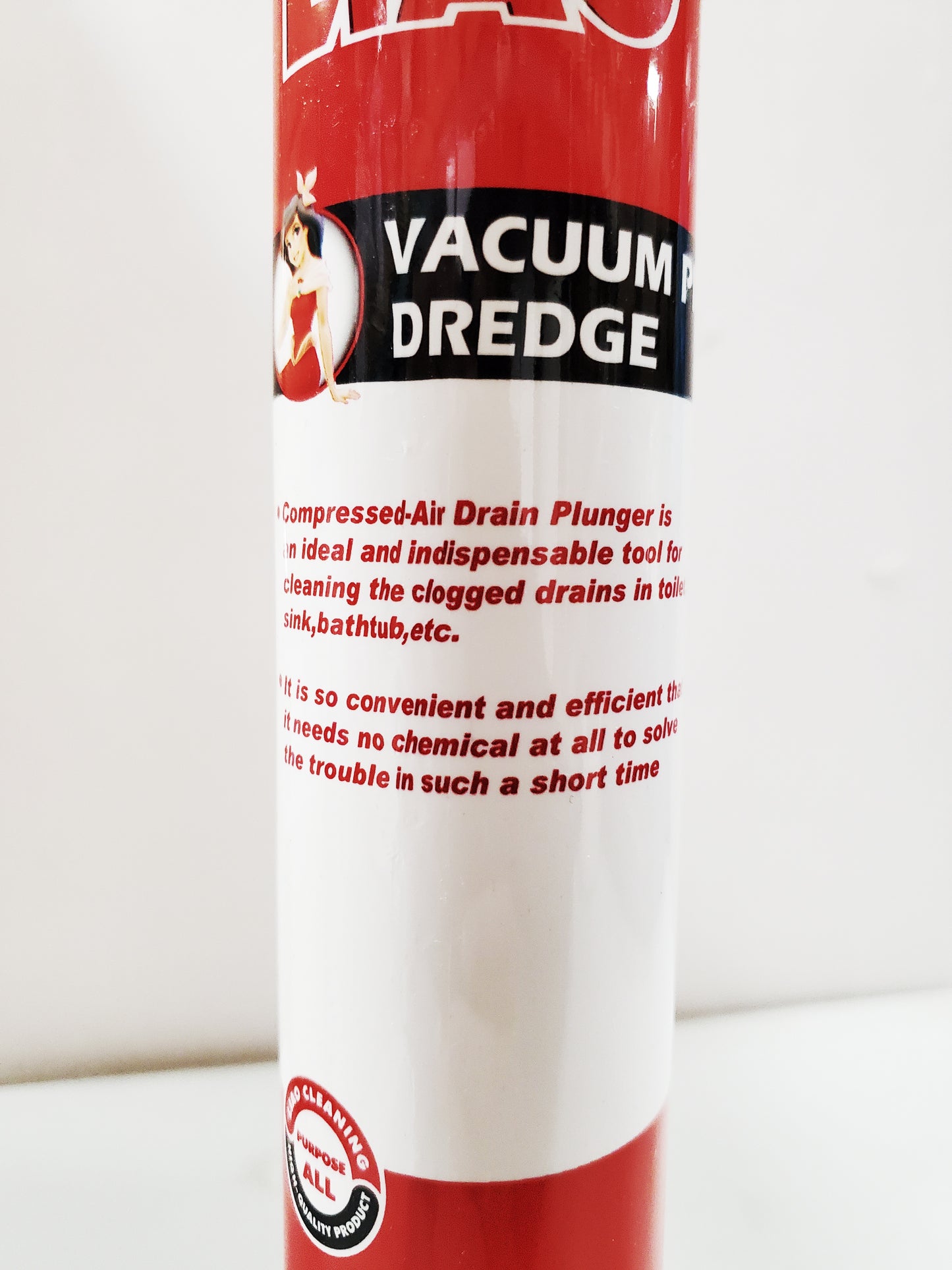 LIAO RED VACUUM DREDGE LIGHT WEIGHT AND DURABLE-BATHROOM PLUNGER CURBSIDE PICK UP AVAILABLE