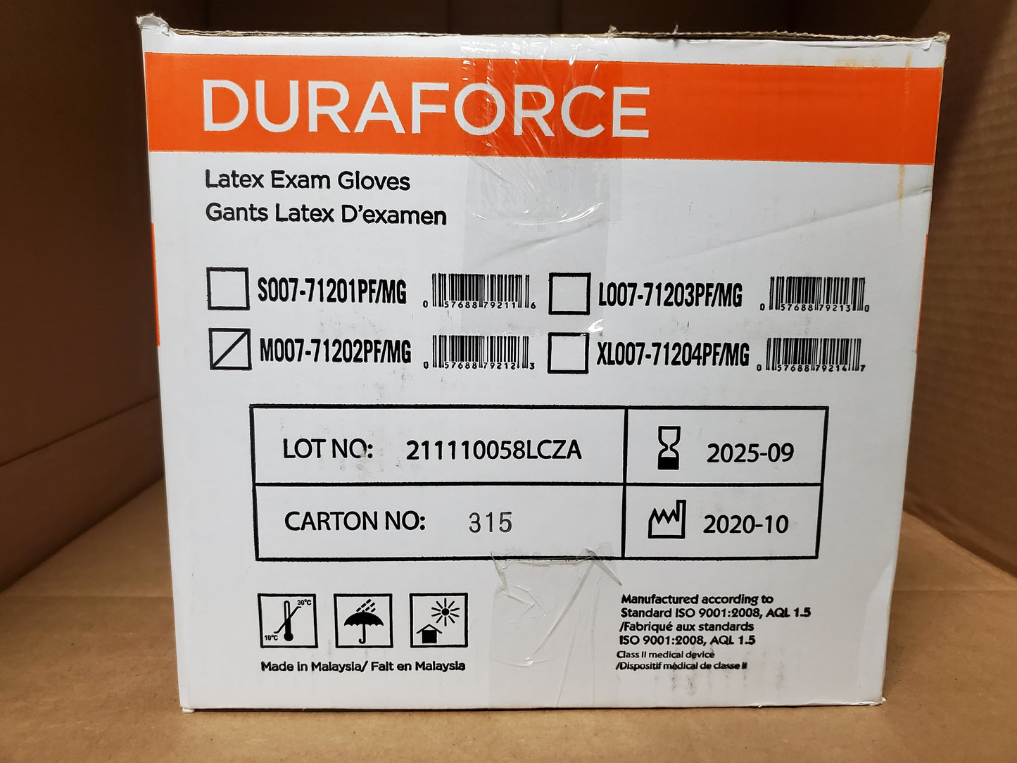 FORCEFIELD CANADA DURAFORCE LATEX EXAM GLOVES MEDICAL GRADE, POWDER FREE AMBIDEXTROUS