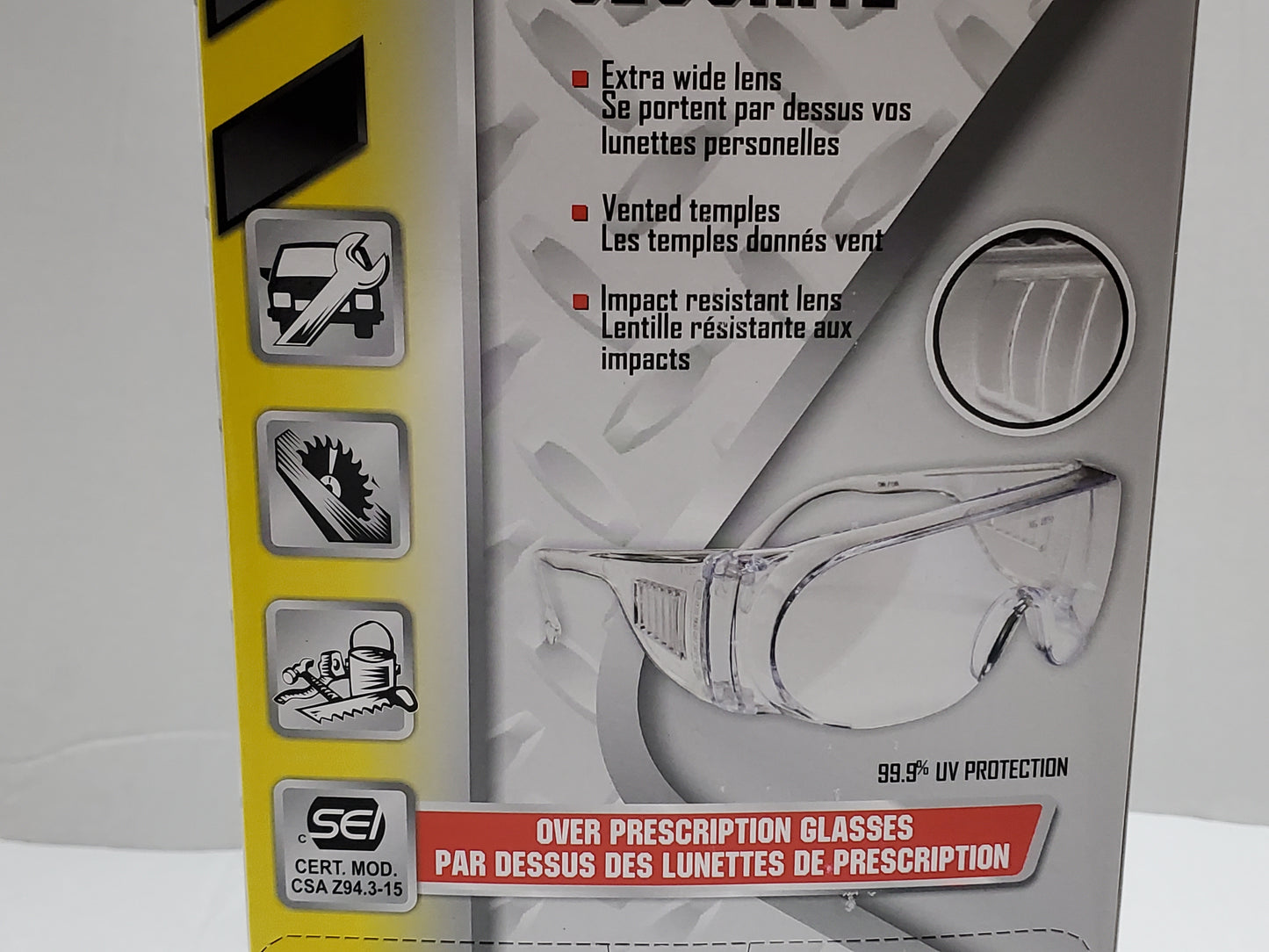 Visitor Specs Clear Over Prescription Glasses 99.9% UV Protection. (Sold Individually)